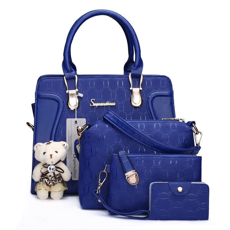 Soperwillton Women's Fashion Handbags Tote Bags Shoulder Bag Top Handle Satchel Purse Set 4pcs - Image 1